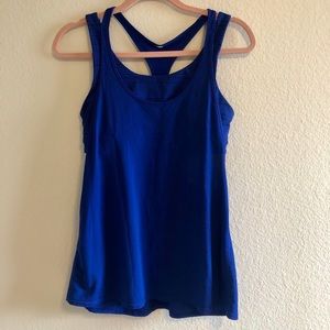 Blue Cut out Lululemon Tank
